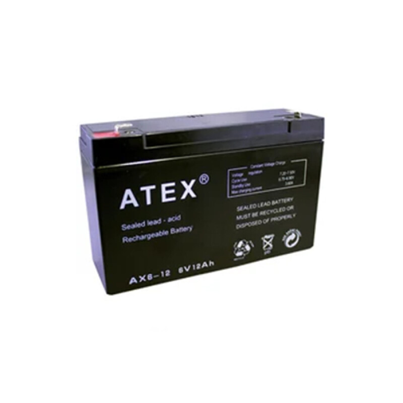 Atex AX-6V 12 AH 151x50x94mm Kuru Akü