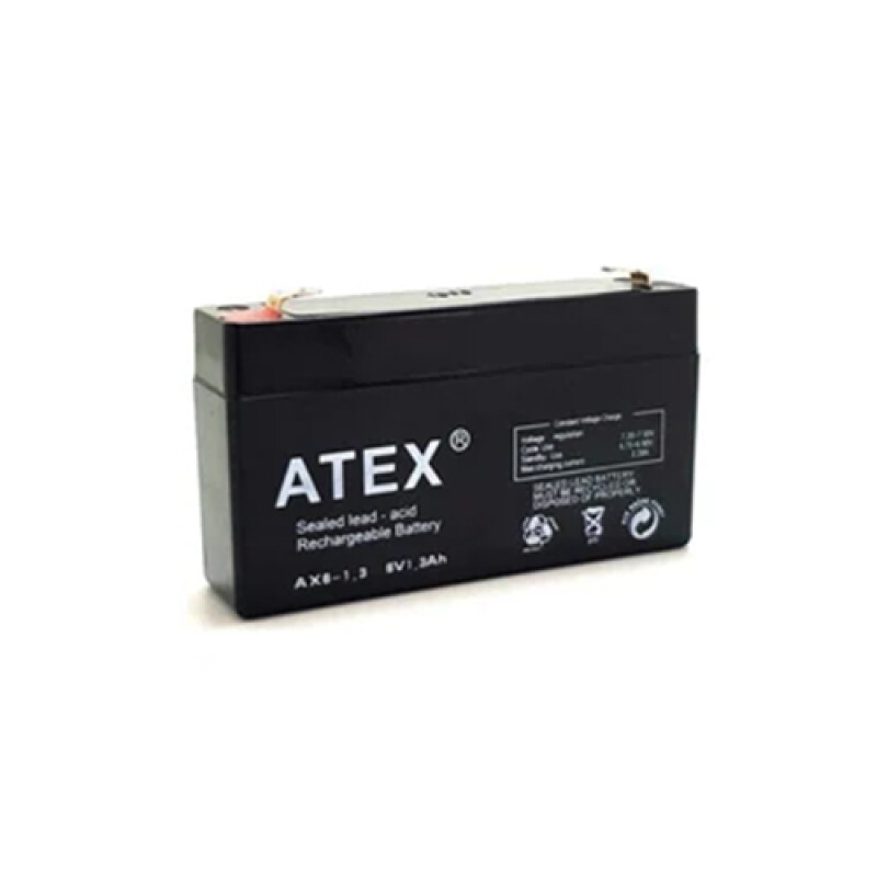 ATEX AX-6V 1.3 AH Ölçü 97x24x52mm Kuru Akü